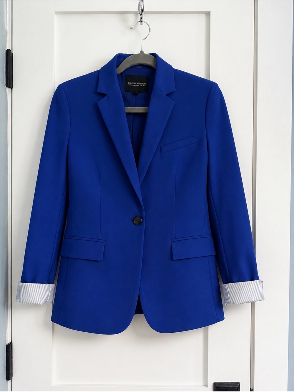 Banana Republic Women's Cobalt Blue Single-Button Blazer